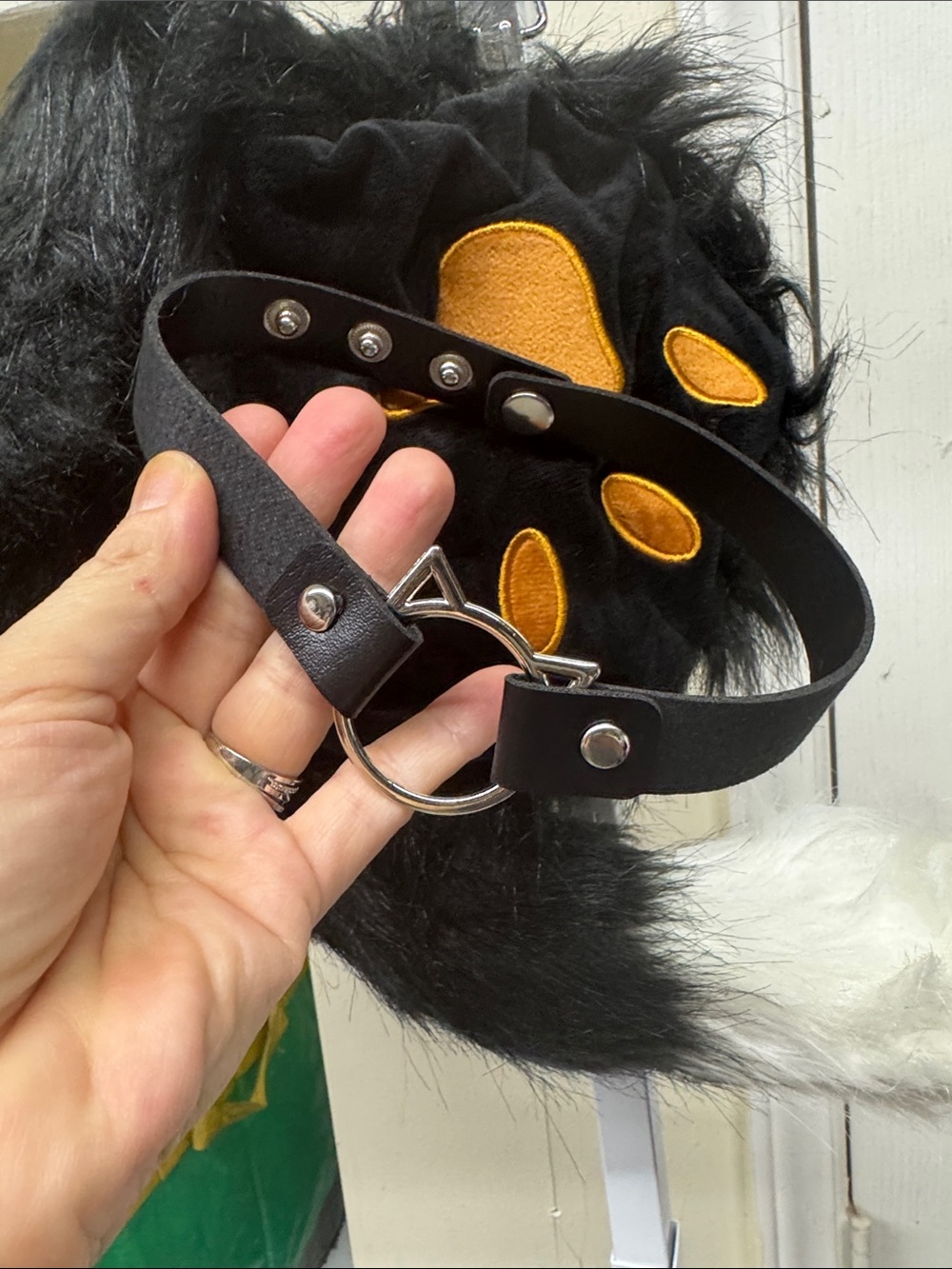 5 pc Furry Costume Therian Mask and Tail Kit, Atiofber Paws Gloves - Picture 2 of 9